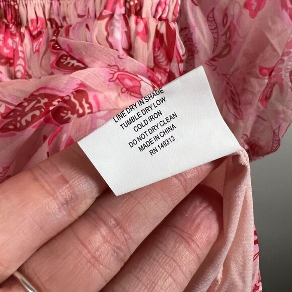 Hello Molly Aura Check Mini Dress Size US 2 Pink Floral Babydoll Chiffon - Picture 13 of 13